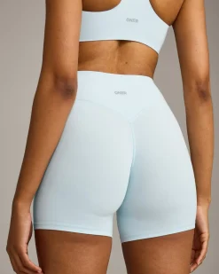 SoftMotion™ High Waisted Shorts 6" with Grey Logo