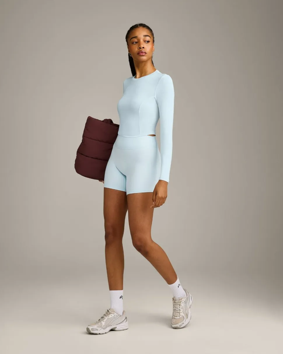 SoftMotion™ High Waisted Shorts 6" with Grey Logo