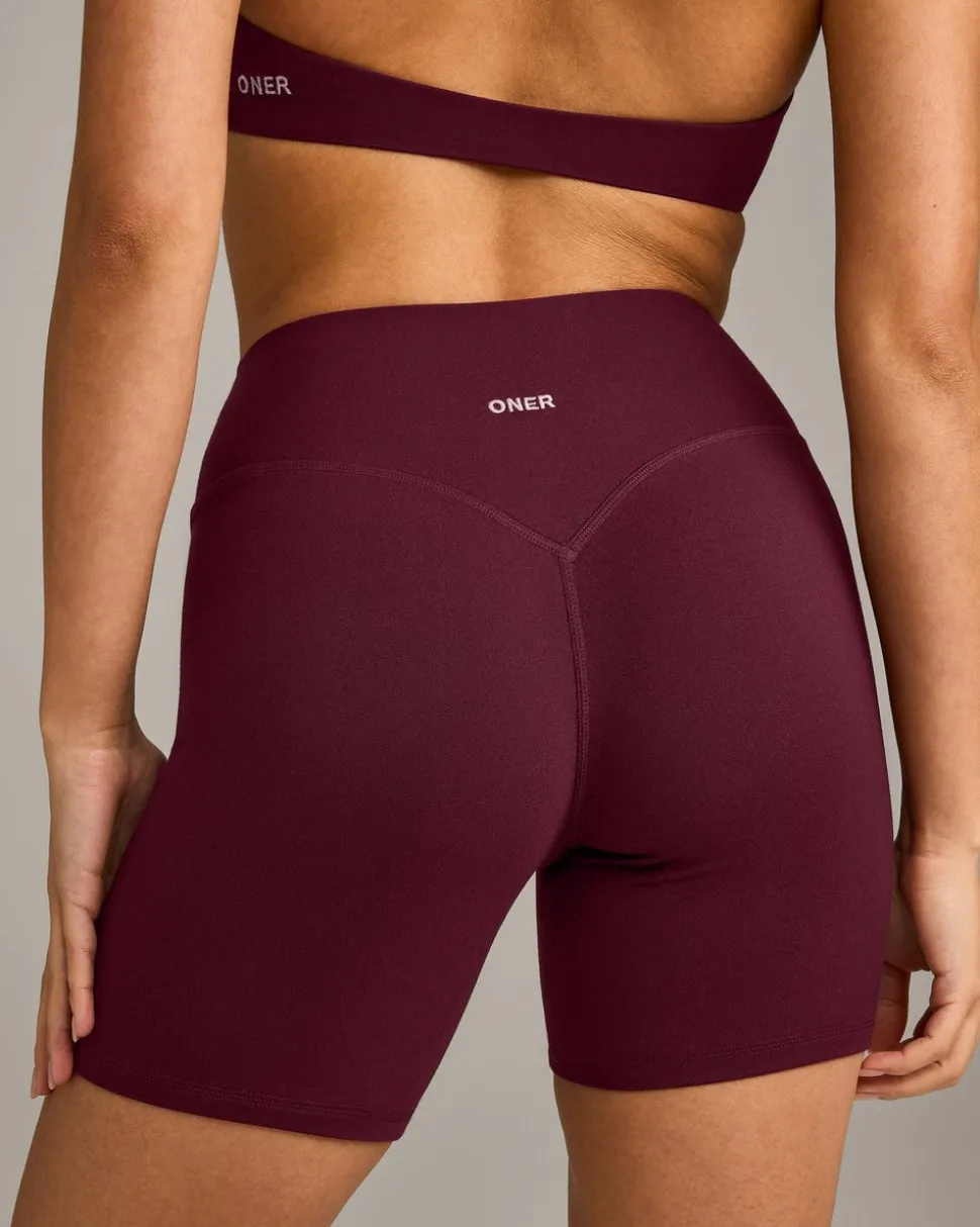 SoftMotion™ High Waisted Shorts 6" with Grey Logo