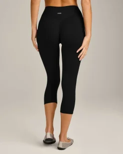SoftMotion™ 3/4 Length Leggings with Grey Logo