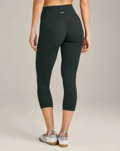 SoftMotion™ 3/4 Length Leggings with Grey Logo