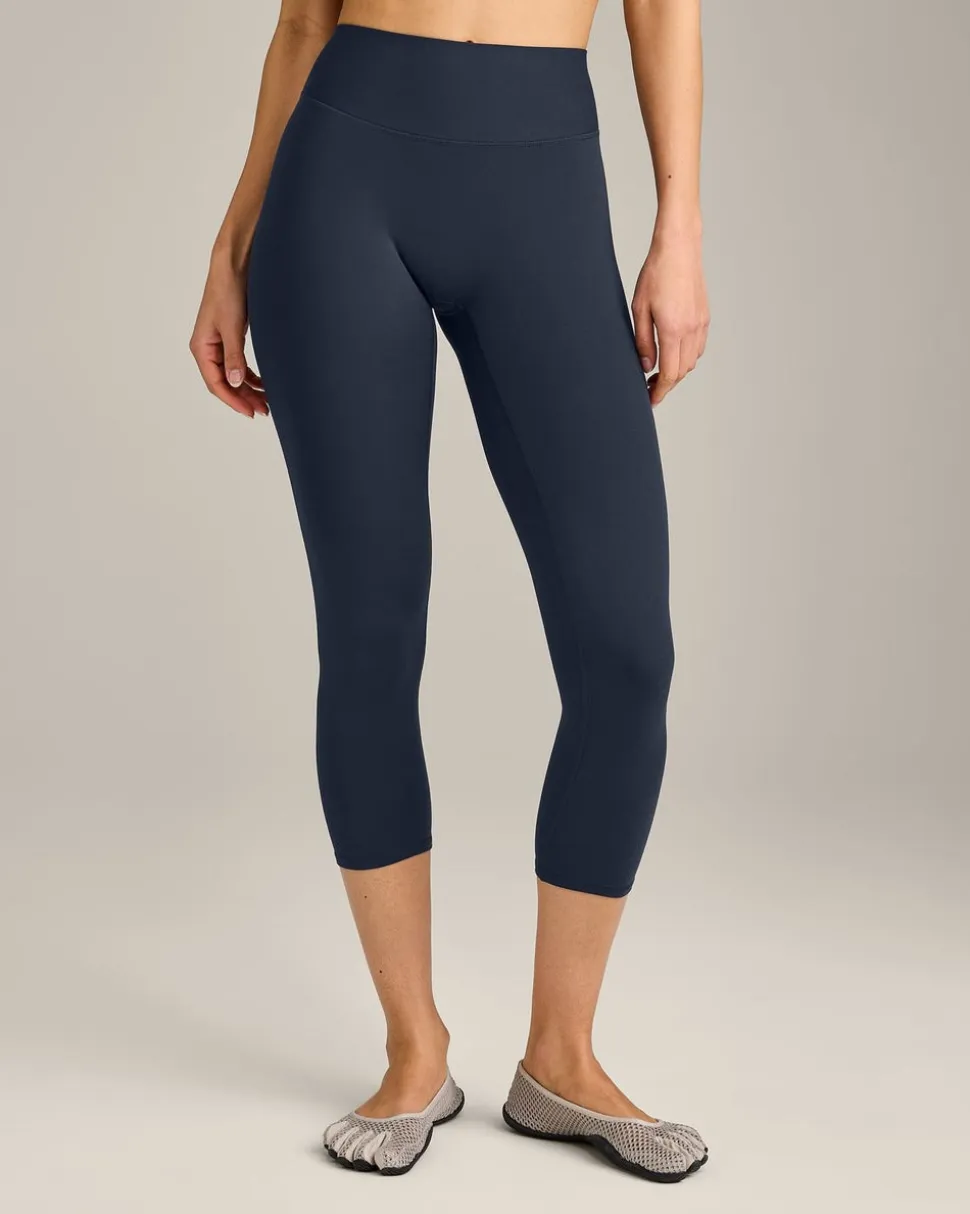 SoftMotion™ 3/4 Length Leggings with Grey Logo