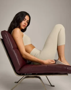 SoftMotion™ 3/4 Length Leggings with Grey Logo