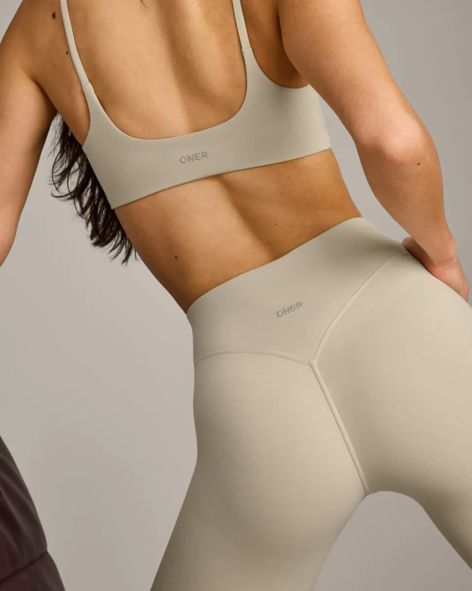 SoftMotion™ 3/4 Length Leggings with Grey Logo