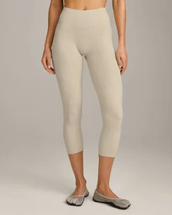 SoftMotion™ 3/4 Length Leggings with Grey Logo