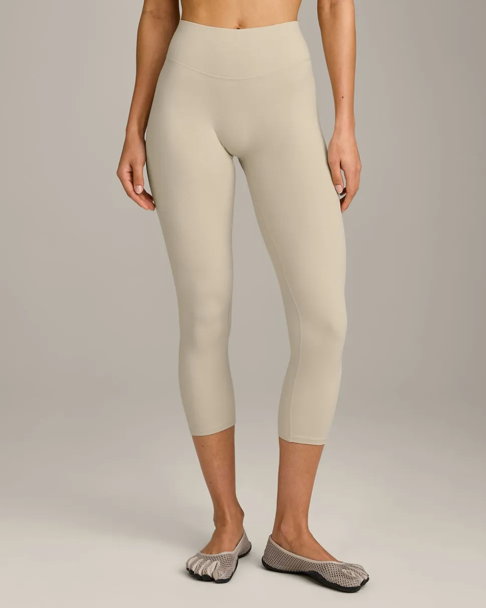 SoftMotion™ 3/4 Length Leggings with Grey Logo