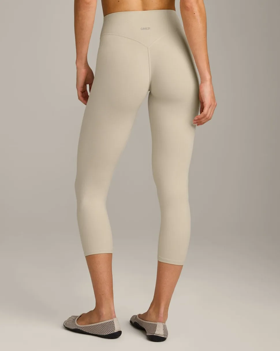 SoftMotion™ 3/4 Length Leggings with Grey Logo