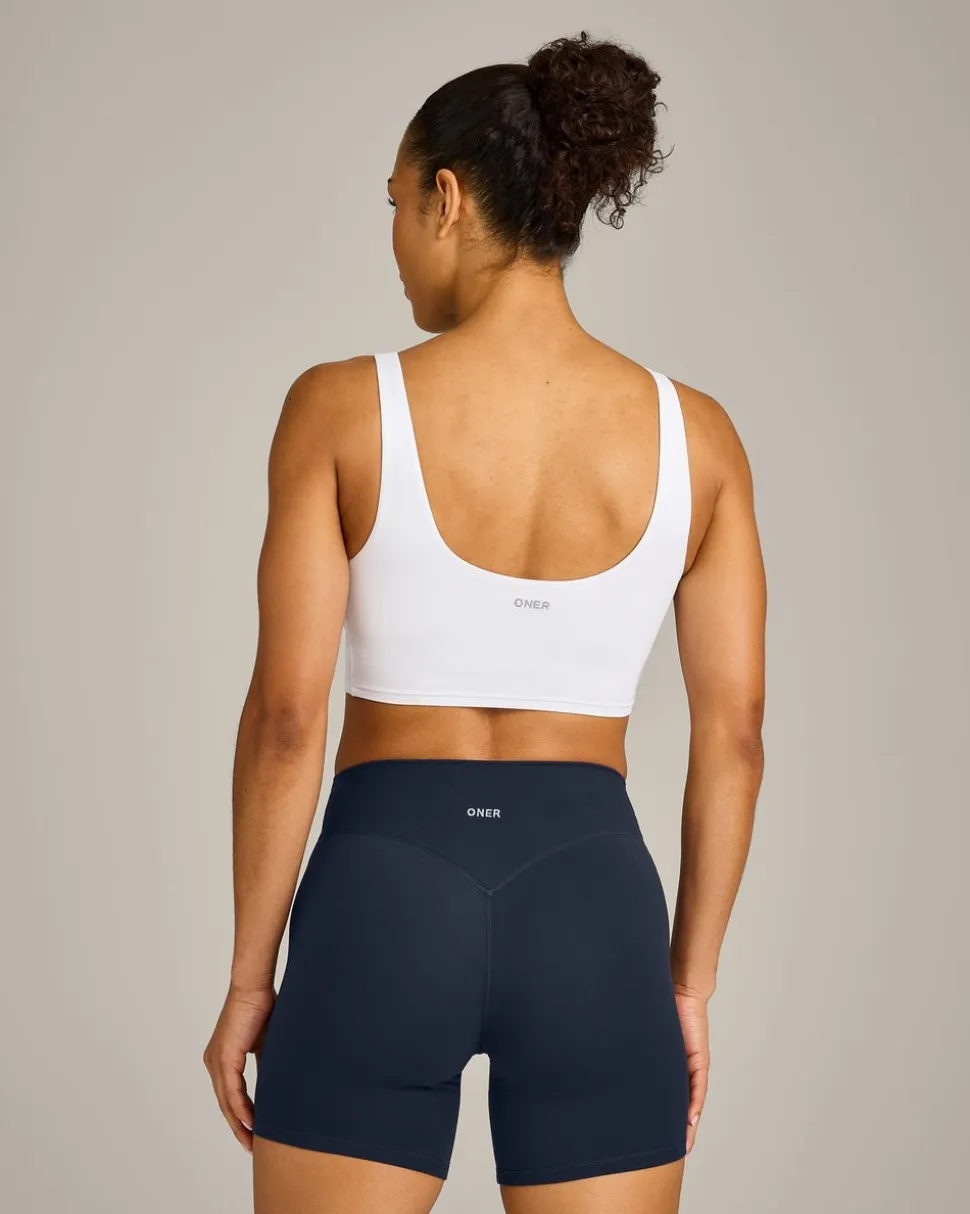 SoftMotion™ Longline Sports Bra with Grey Logo