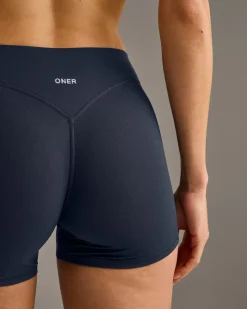 SoftMotion™ Mid Rise Shorts 4" with Grey Logo