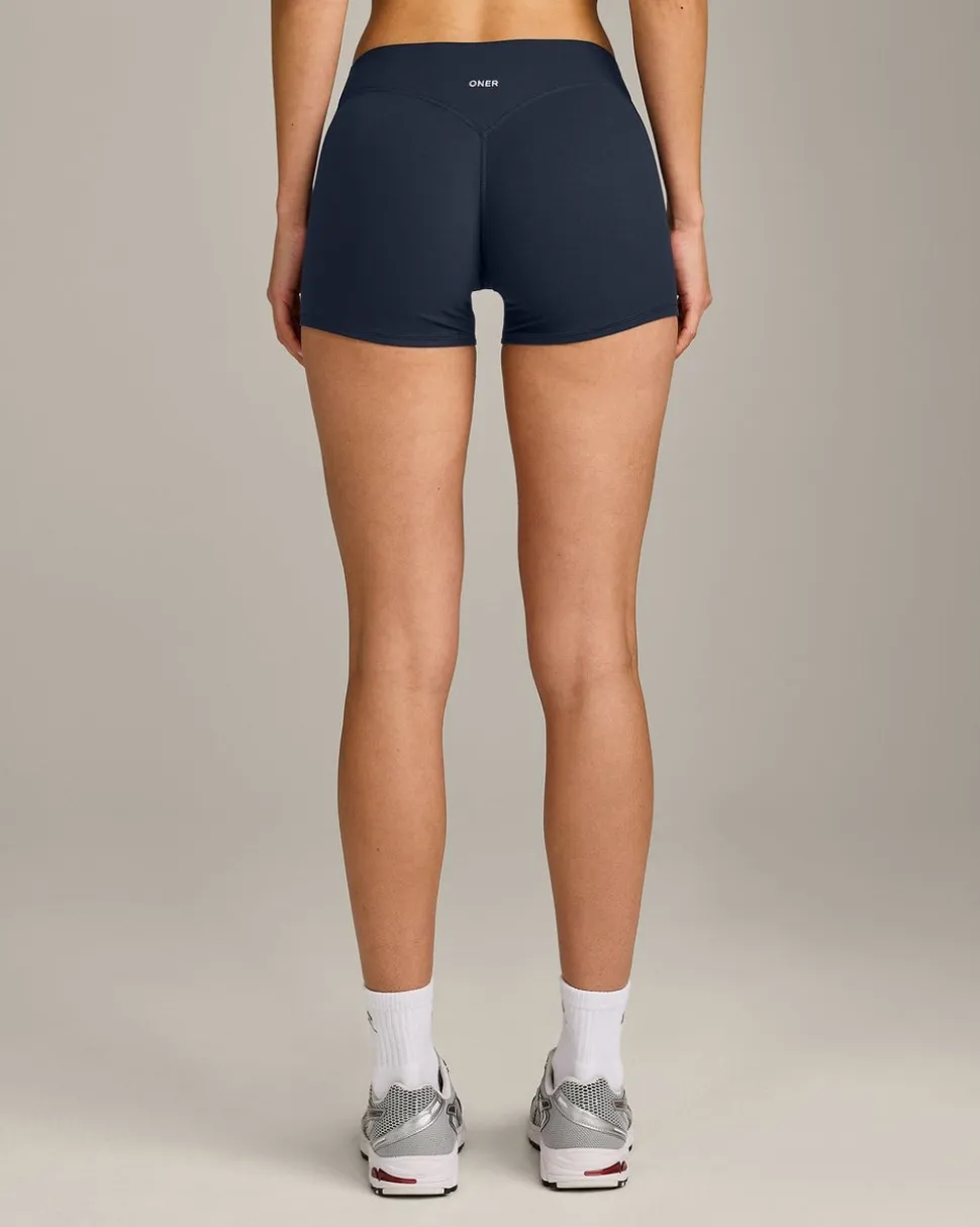 SoftMotion™ Mid Rise Shorts 4" with Grey Logo
