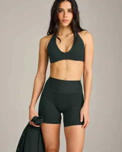 SoftMotion™ Minimal Halter Neck Bralette with Grey Logo