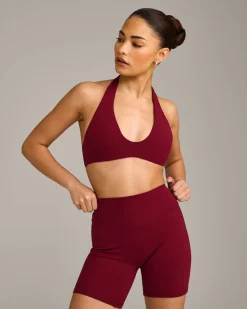 SoftMotion™ Minimal Halter Neck Bralette with Grey Logo