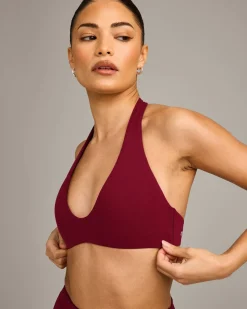 SoftMotion™ Minimal Halter Neck Bralette with Grey Logo