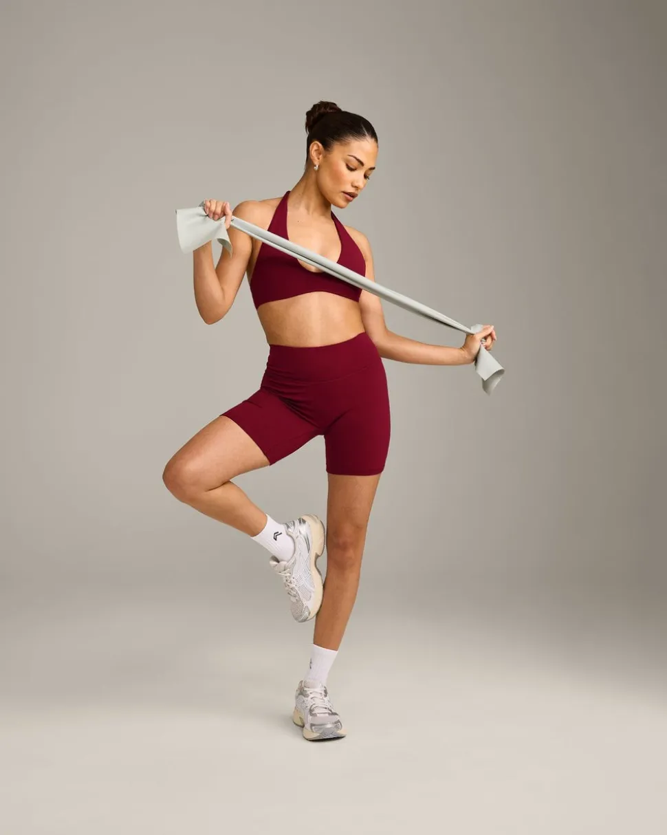 SoftMotion™ Minimal Halter Neck Bralette with Grey Logo