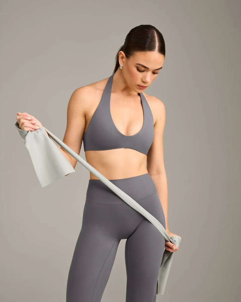 SoftMotion™ Minimal Halter Neck Bralette with Grey Logo