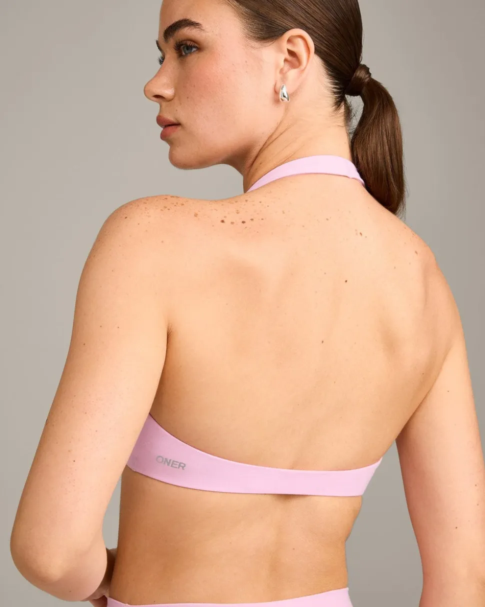 SoftMotion™ Minimal Halter Neck Bralette with Grey Logo