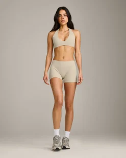 SoftMotion™ Minimal Halter Neck Bralette with Grey Logo