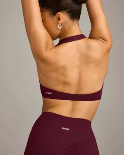 SoftMotion™ Minimal Halter Neck Bralette with Grey Logo