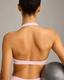 SoftMotion™ Minimal Halter Neck Bralette with Grey Logo
