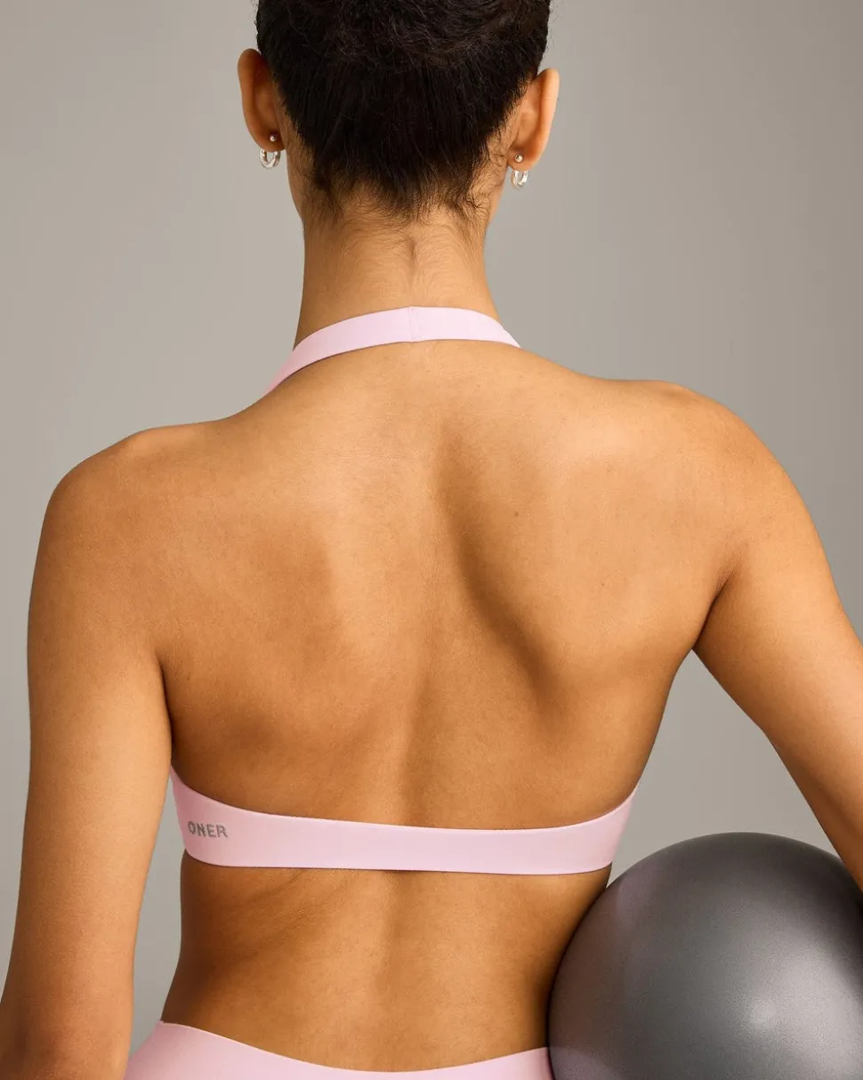 SoftMotion™ Minimal Halter Neck Bralette with Grey Logo