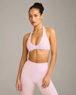 SoftMotion™ Minimal Halter Neck Bralette with Grey Logo
