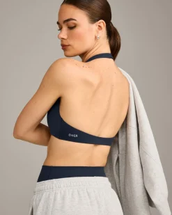 SoftMotion™ Minimal Halter Neck Bralette with Grey Logo