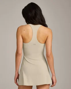 SoftMotion™ Racer Back Dress with Built in Shorts with Grey Logo
