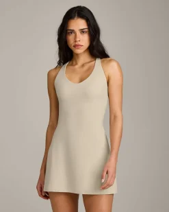 SoftMotion™ Racer Back Dress with Built in Shorts with Grey Logo