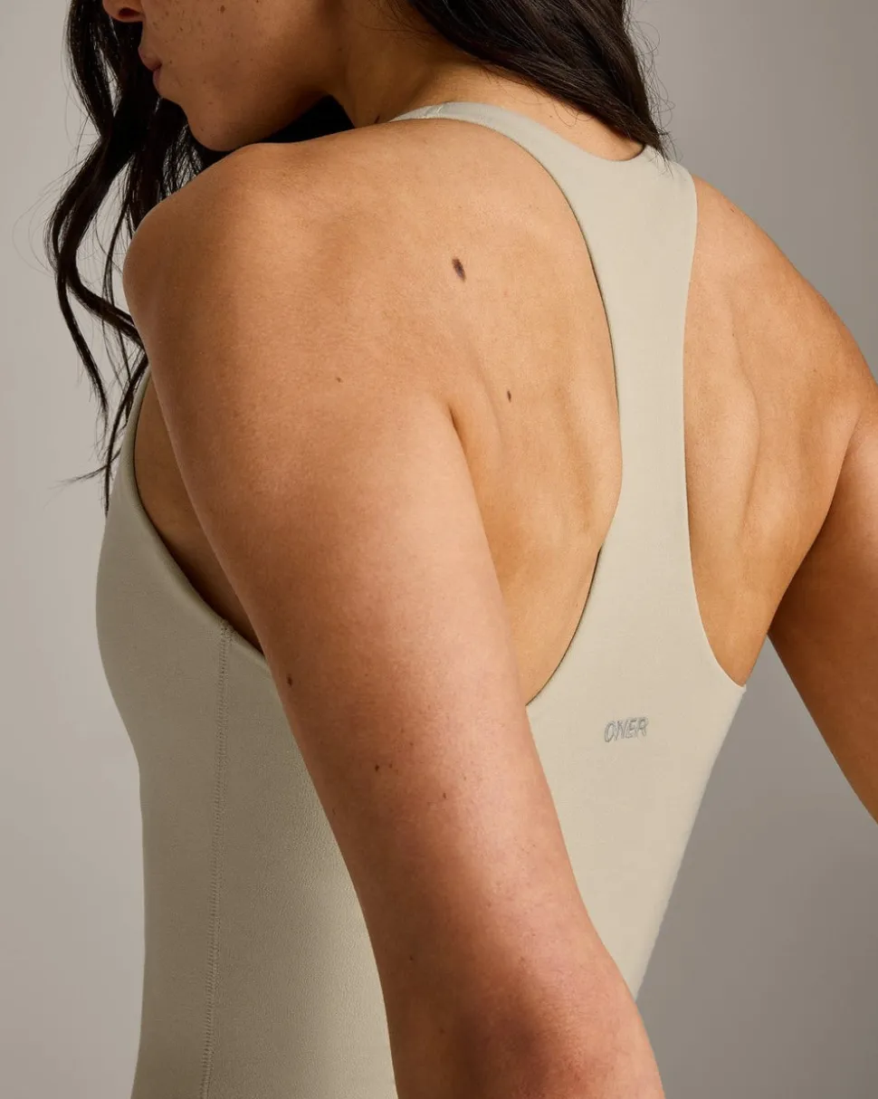 SoftMotion™ Racer Back Dress with Built in Shorts with Grey Logo