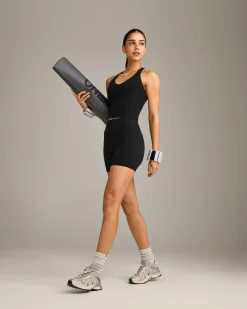 SoftMotion™ Racer Back Mid Vest with Built in Bra Shelf with Grey Logo