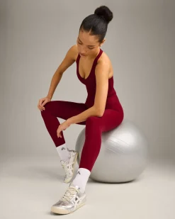SoftMotion™ Racer Back Mid Vest with Built in Bra Shelf with Grey Logo