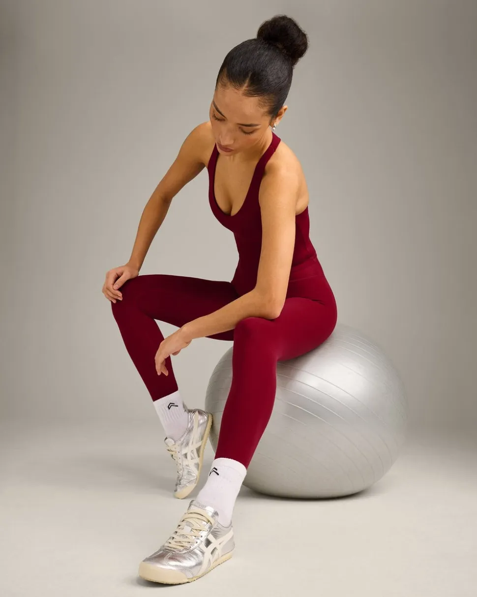 SoftMotion™ Racer Back Mid Vest with Built in Bra Shelf with Grey Logo