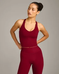 SoftMotion™ Racer Back Mid Vest with Built in Bra Shelf with Grey Logo
