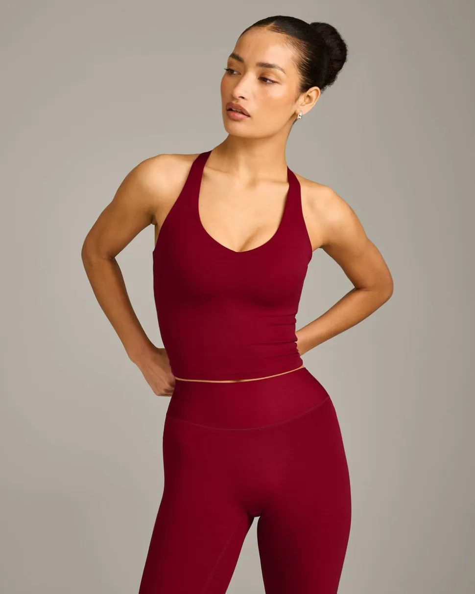 SoftMotion™ Racer Back Mid Vest with Built in Bra Shelf with Grey Logo
