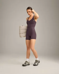 SoftMotion™ Racer Back Mid Vest with Built in Bra Shelf with Grey Logo