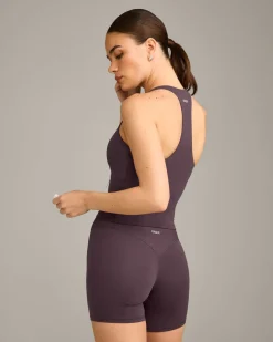 SoftMotion™ Racer Back Mid Vest with Built in Bra Shelf with Grey Logo