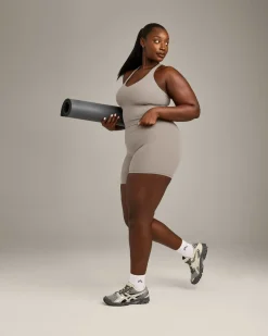 SoftMotion™ Racer Back Mid Vest with Built in Bra Shelf with White Logo