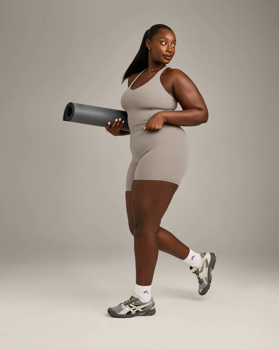 SoftMotion™ Racer Back Mid Vest with Built in Bra Shelf with White Logo