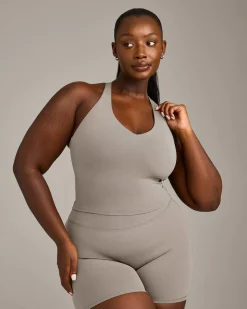 SoftMotion™ Racer Back Mid Vest with Built in Bra Shelf with White Logo