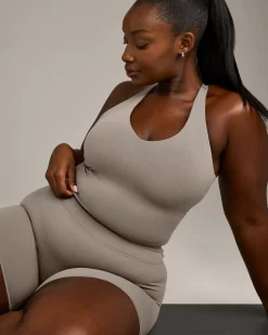 SoftMotion™ Racer Back Mid Vest with Built in Bra Shelf with White Logo
