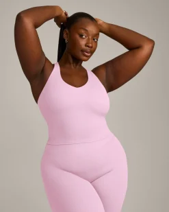 SoftMotion™ Racer Back Mid Vest with Built in Bra Shelf with Grey Logo