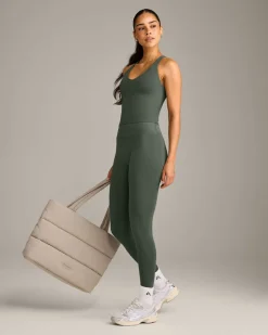 SoftMotion™ Racer Back Mid Vest with Built in Bra Shelf with Grey Logo