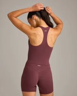 SoftMotion™ Racer Back Mid Vest with Built in Bra Shelf with Grey Logo