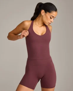 SoftMotion™ Racer Back Mid Vest with Built in Bra Shelf with Grey Logo