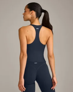 SoftMotion™ Racer Back Mid Vest with Built in Bra Shelf with Grey Logo