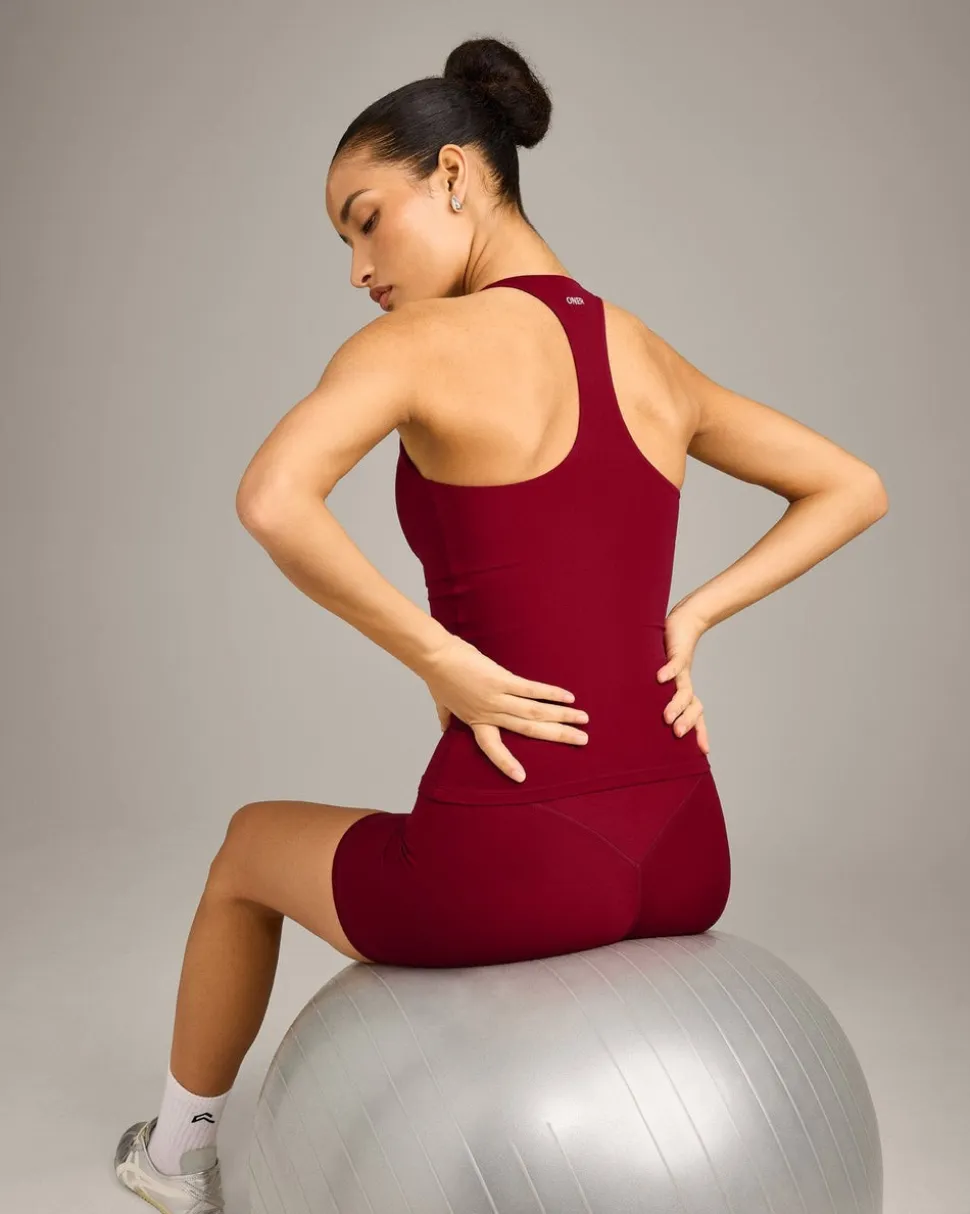 SoftMotion™ Racer Back Vest with Built in Bra Shelf with Grey Logo