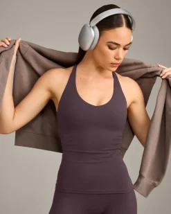 SoftMotion™ Racer Back Vest with Built in Bra Shelf with Grey Logo