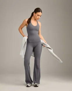SoftMotion™ Racer Back Vest with Built in Bra Shelf with Grey Logo