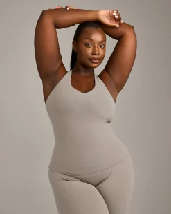SoftMotion™ Racer Back Vest with Built in Bra Shelf with White Logo