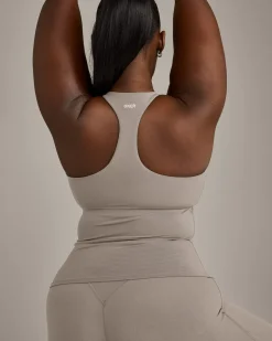 SoftMotion™ Racer Back Vest with Built in Bra Shelf with White Logo